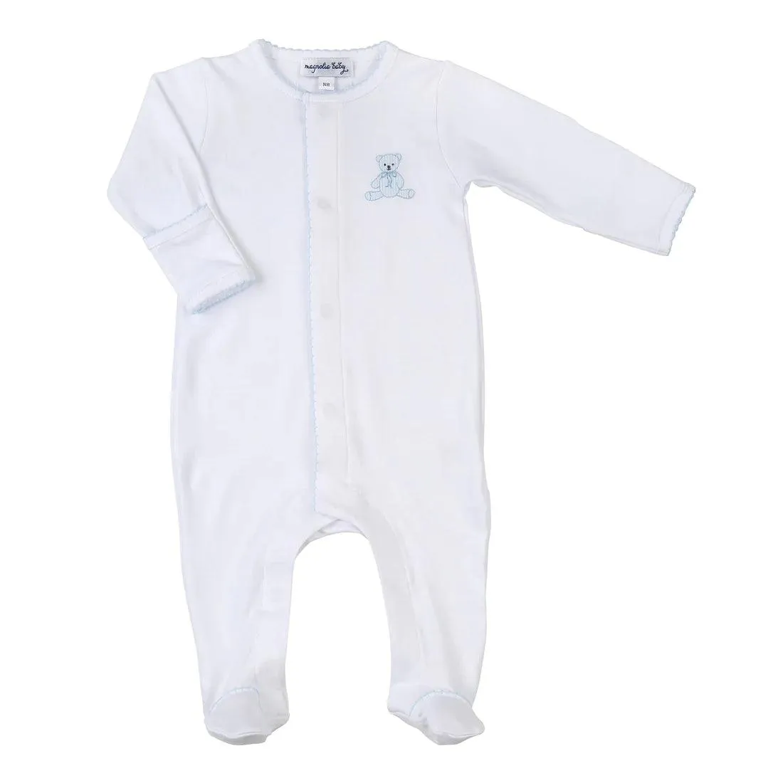 100% Organic Cotton Baby Footie | Lil Teddies-Blue | Magnolia Baby