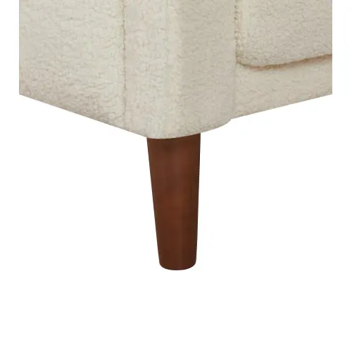 2047 Beige Teddy Velvet Three-Seat Sofa