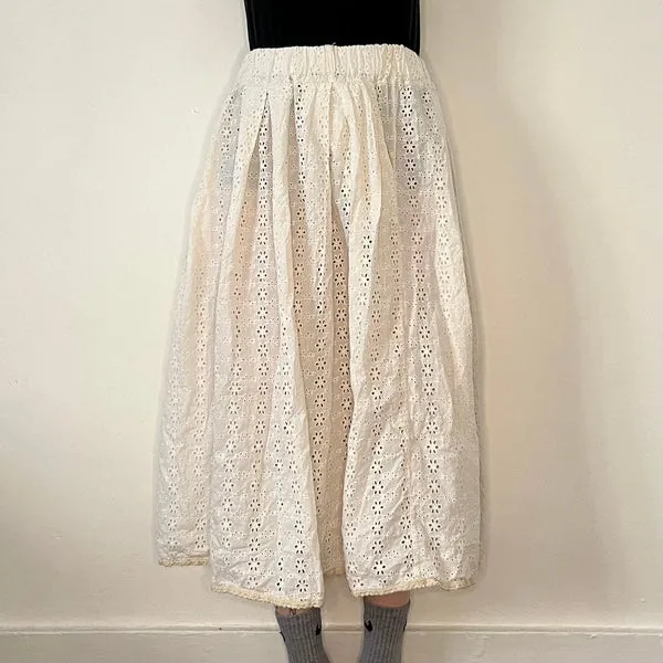 4Le Maxi Skirt - 32W UK 12 White Cotton