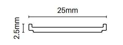 9MM SPACING  Aluminium slat gap insert 2100MM LONG