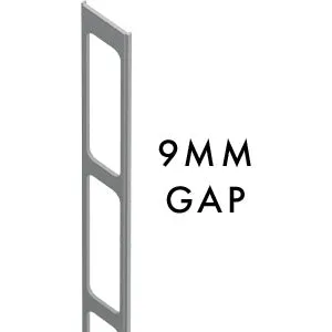 9MM SPACING  Aluminium slat gap insert 2100MM LONG