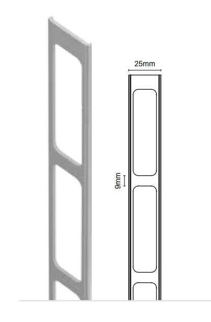 9MM SPACING  Aluminium slat gap insert 2100MM LONG