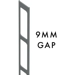 9MM SPACING  Aluminium slat gap insert 2100MM LONG