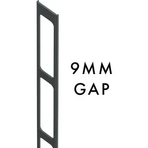9MM SPACING  Aluminium slat gap insert 2100MM LONG