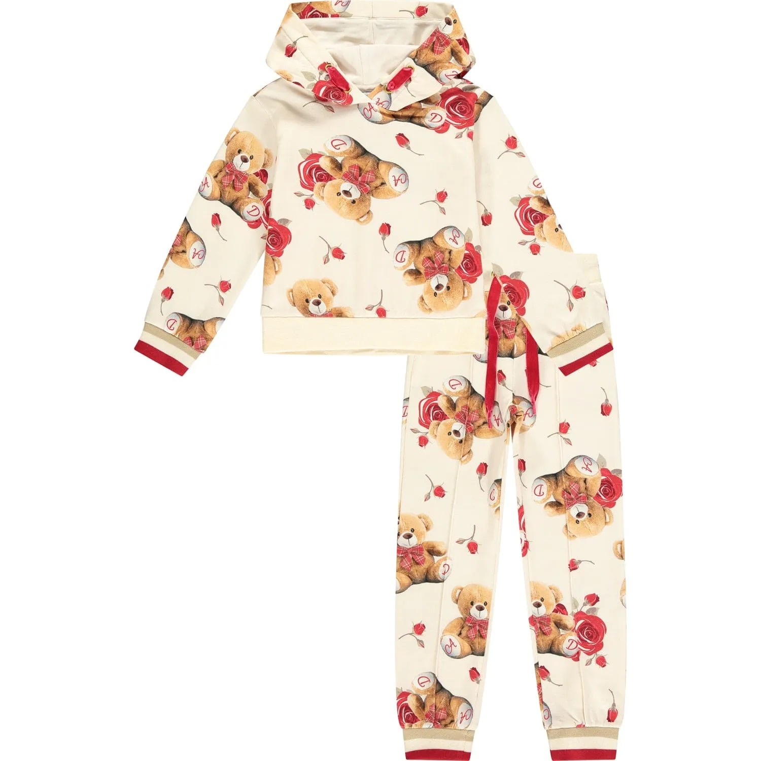 A DEE - Mandy Teddy Print Tracksuit - Cream