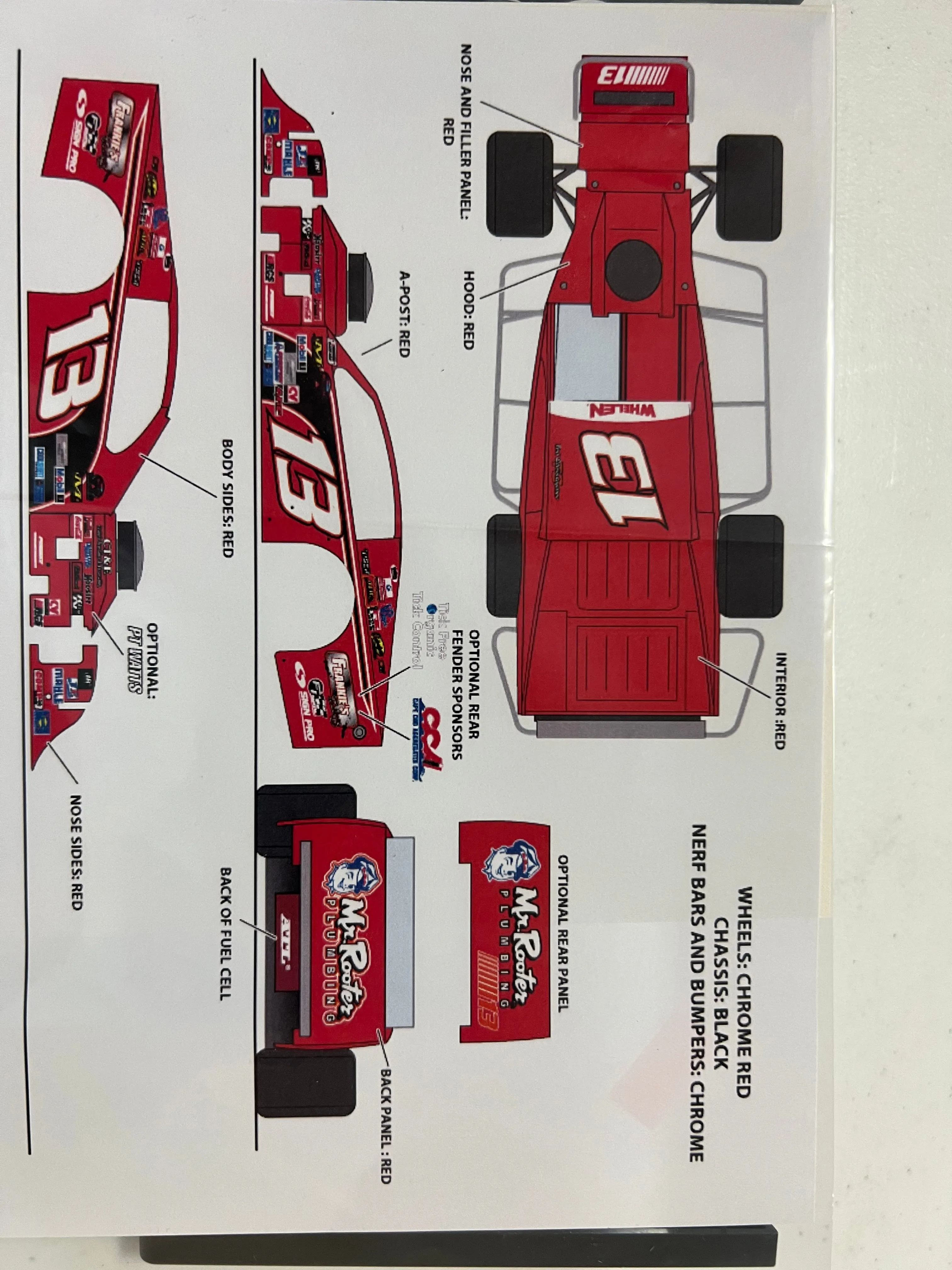 ACE decals #13 Teddy Christopher red car