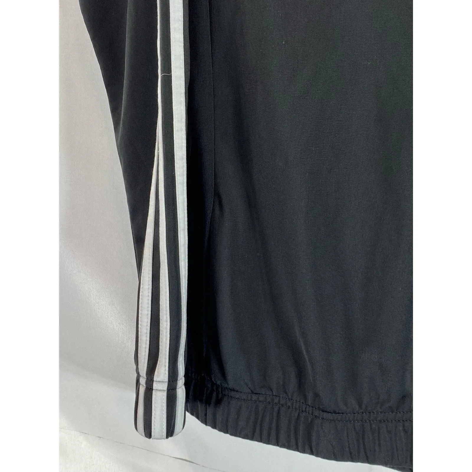 ADIDAS Women's Black/White 3-Stripe Designed to Move Track Jacket SZ L