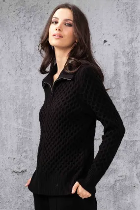 Alison Sheri A44068 Black Diamond Knit Top