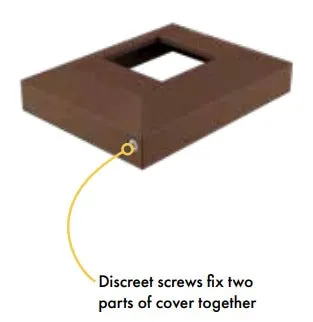Alumawood Terrain Colour Two part domical cover for 50mm post POWDER COATED ALUMINIUM