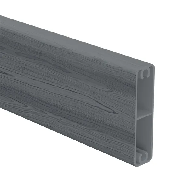 Alumawood Timber Look slat, 65mm x 16.5mm gate  slat with centre web & 2x screw flutes 5800MM LONG