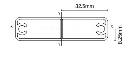 Alumawood Timber Look slat, 65mm x 16.5mm gate  slat with centre web & 2x screw flutes 5800MM LONG