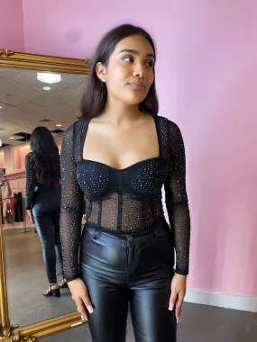 Andrea rhinestone top