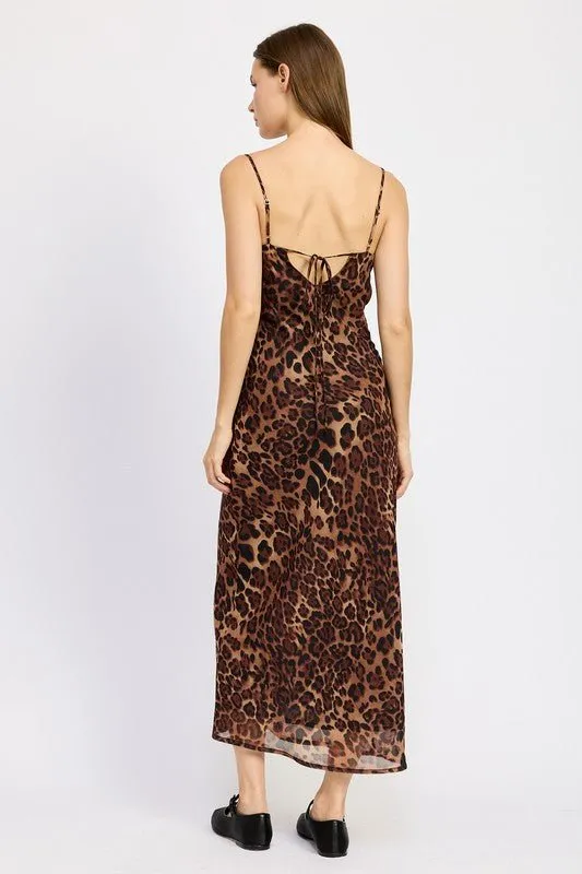 Animal Print Slip Maxi Dress