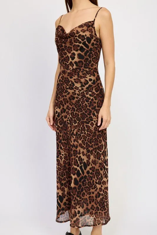 Animal Print Slip Maxi Dress
