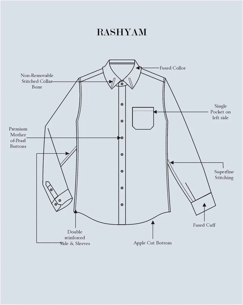 Arezzo Italian Premium Browny Line On White Formal Shirt For Men