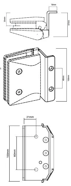 Atlantic Hinge Plate - Square Post Plates - WHITE
