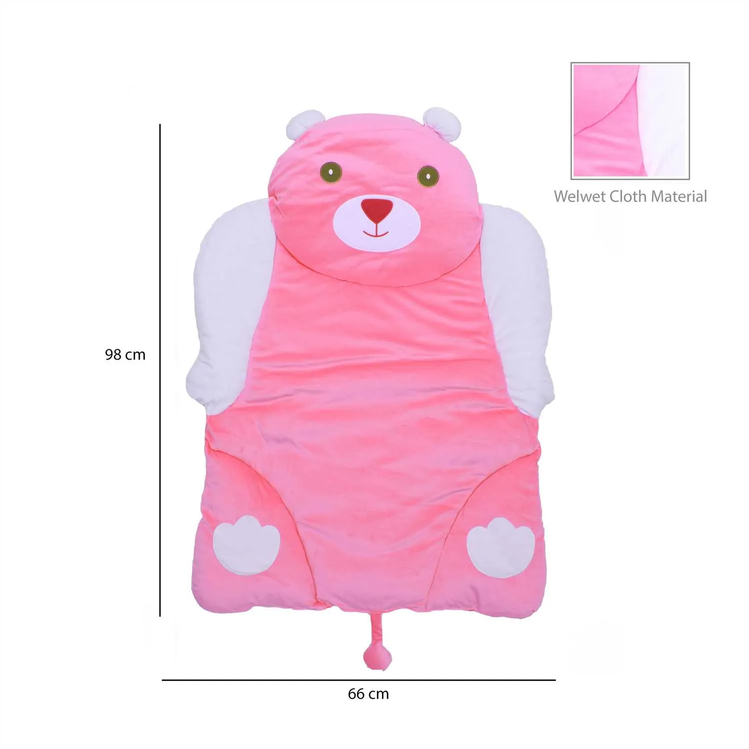 Baby Bedding with Pillows Premium Velvet Bear Model 0 to 24m - Pink