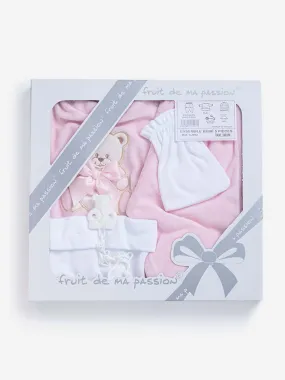 Baby Girl 5-piece Teddy Gift Box Set - Baby Pink