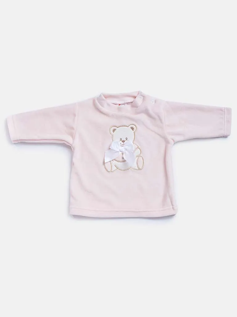 Baby Girl 5-piece Teddy Gift Box Set - Light Coral Pink