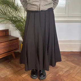 Bernadi Maxi Skirt - 30W UK 10 Brown Wool Blend