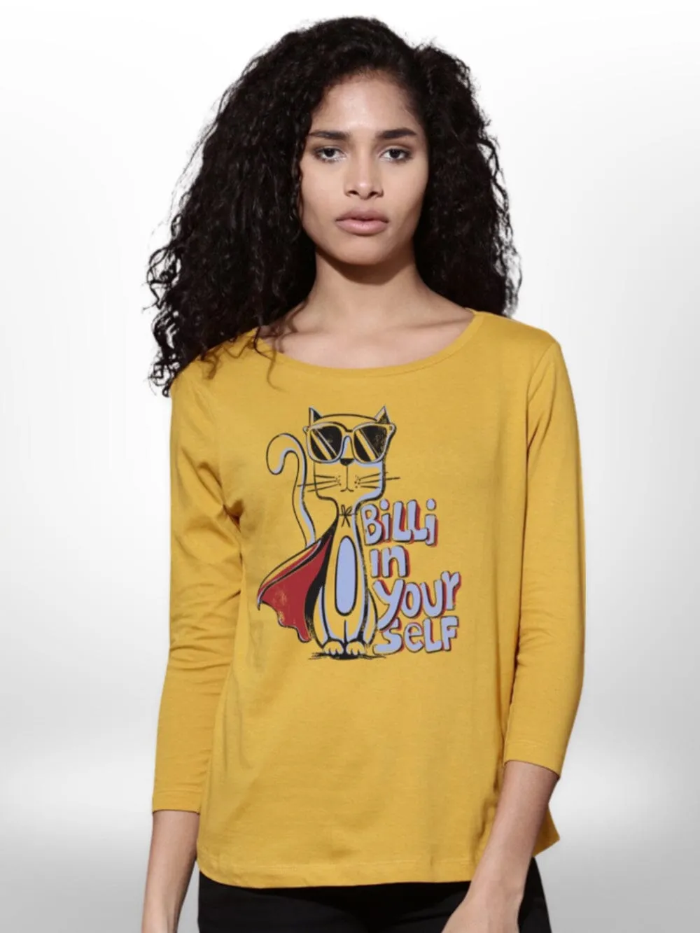 Billi Yourself Printed Ladies T-shirt Four Quarter Sleeve