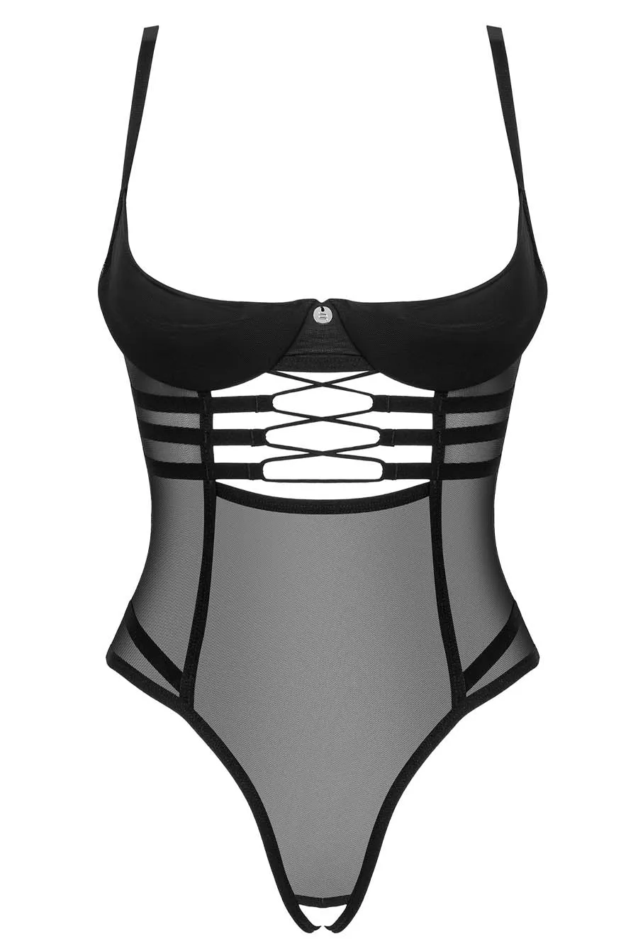 Black Cupless, Crotchless Lingerie Bodysuit