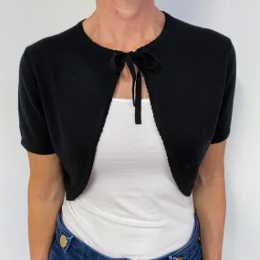 Black Short Sleeved Cashmere Bolero Cardigan