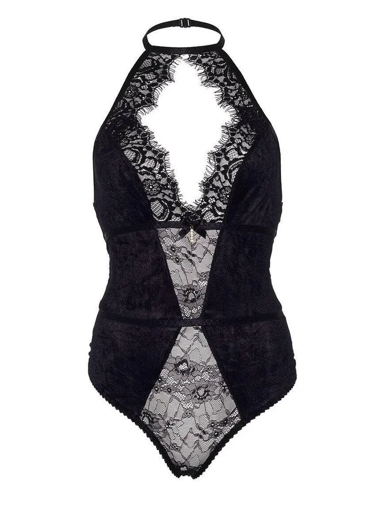 Black Velvet & Lace Babe Teddy