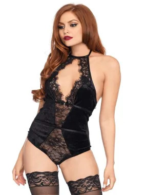 Black Velvet & Lace Babe Teddy