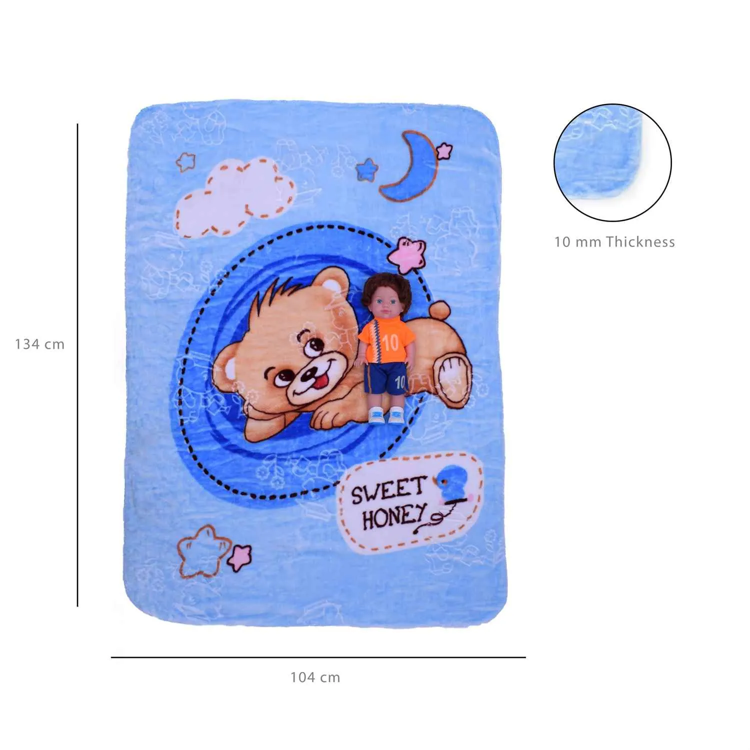 Blanket Mint Velvet Jerry Print 0-24m, Blue