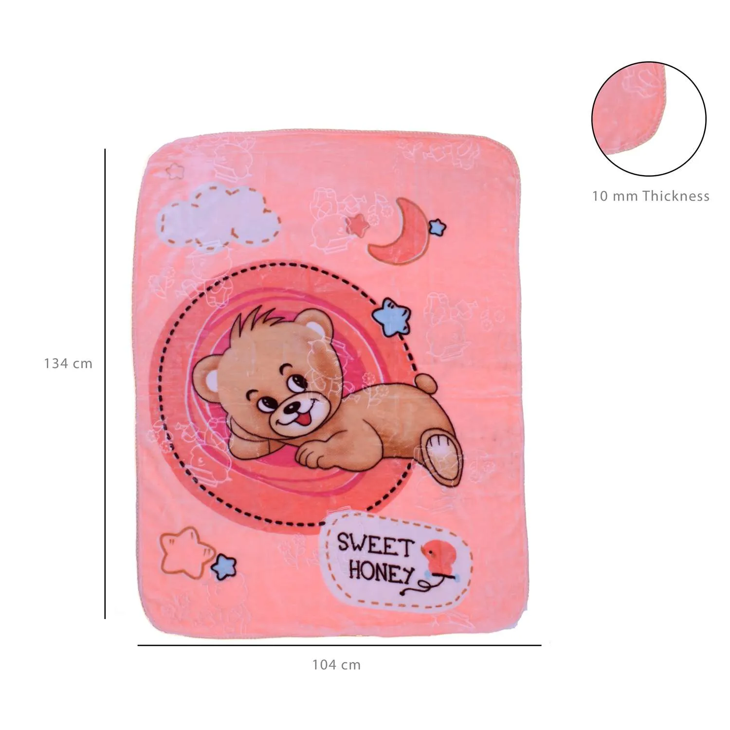 Blanket Mint Velvet Jerry Print 0-24m, Peach