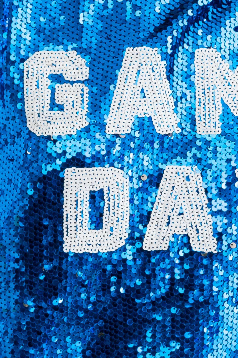 blue game day sequin crop