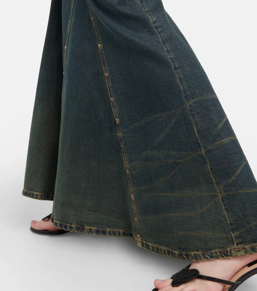 Blumarine Embellished denim gown