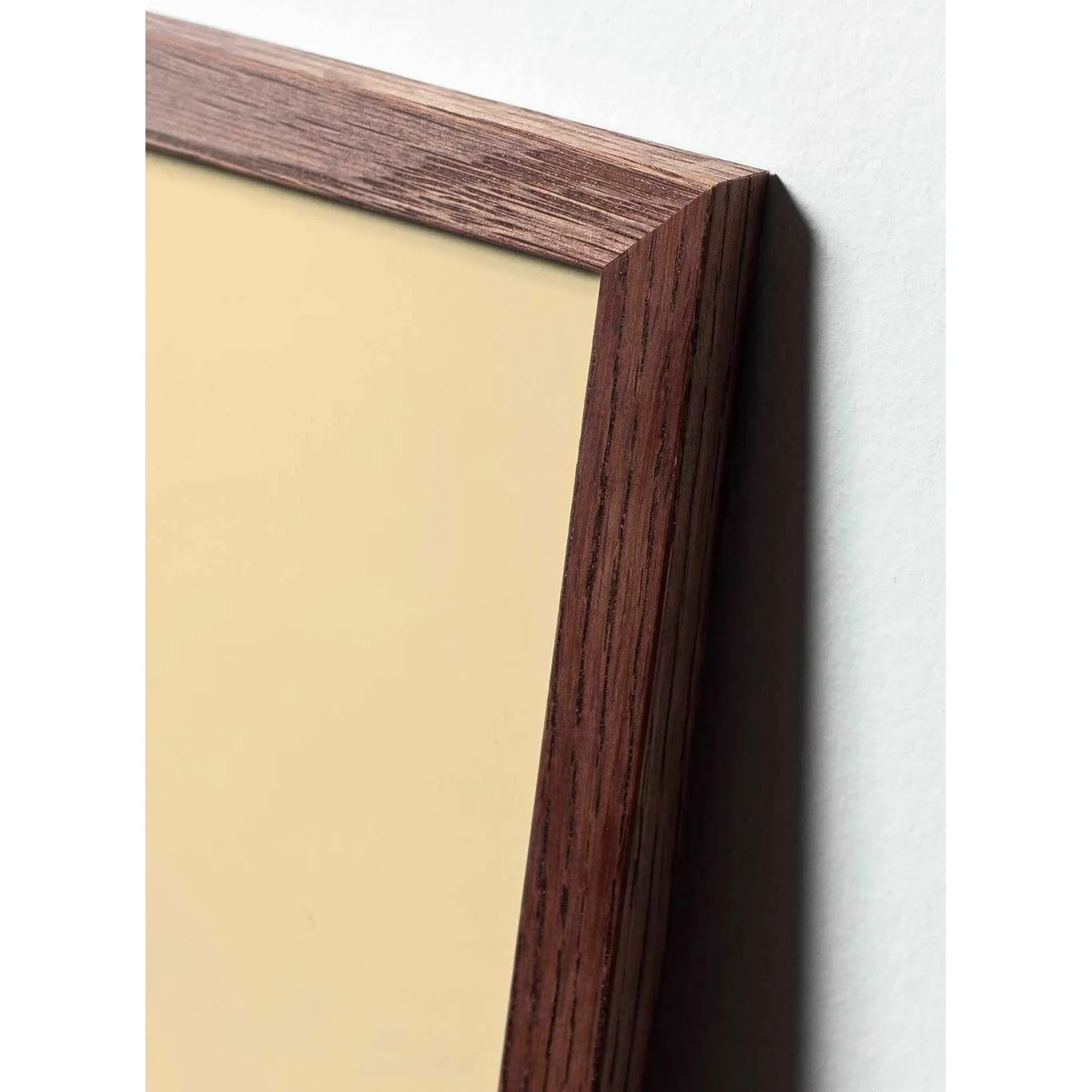 Brainchild Teddy Bear Classic Poster, Frame Made Of Dark Wood 50x70 Cm, Sand Colored Background