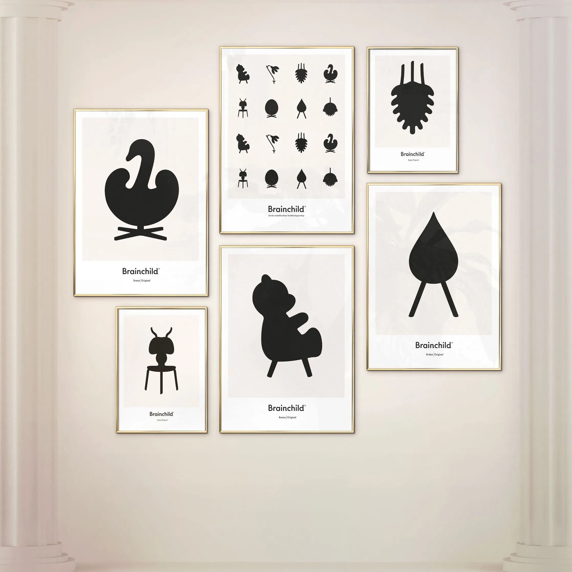Brainchild Teddy Bear Design Icon Poster Without Frame 30 X40 Cm, Grey