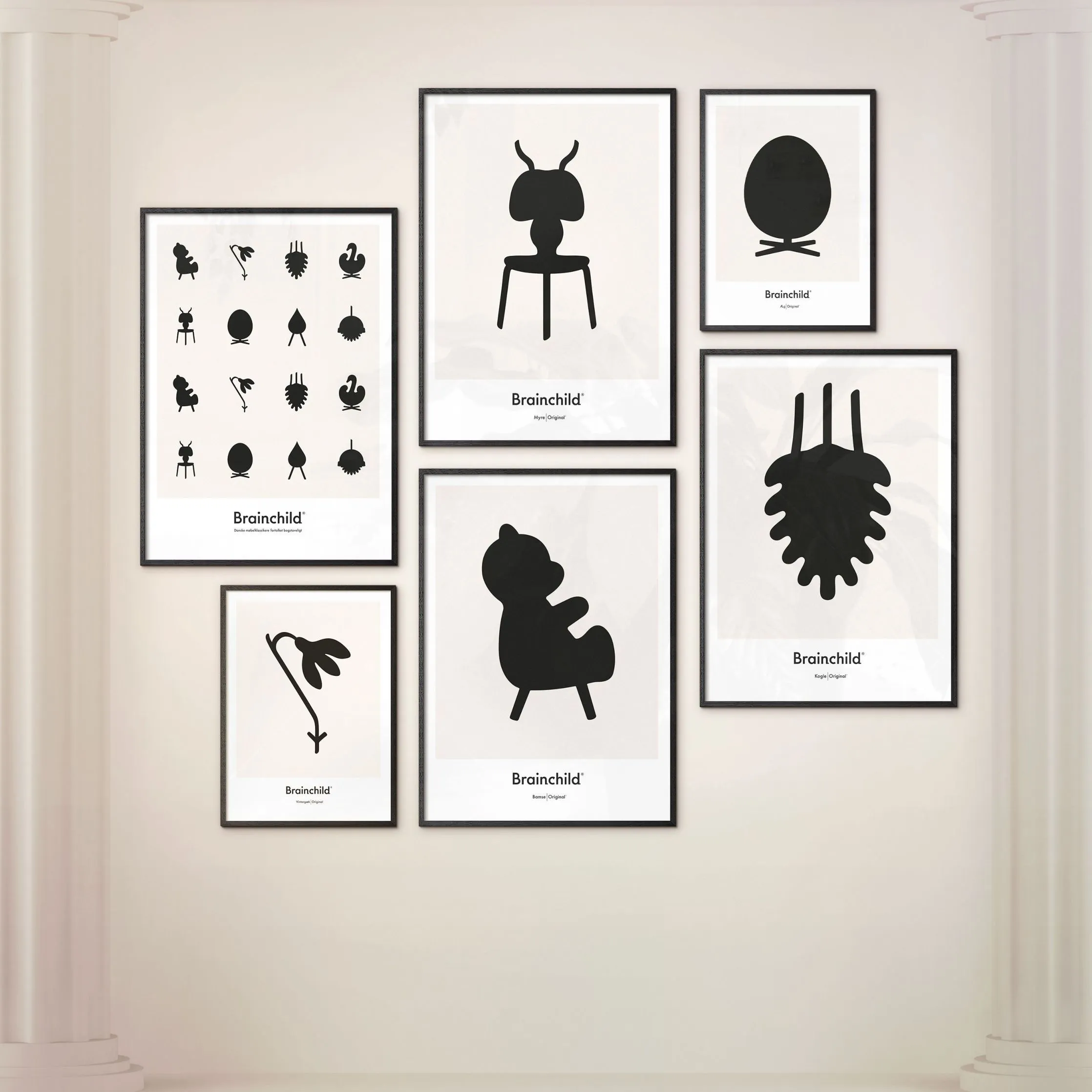 Brainchild Teddy Bear Design Icon Poster Without Frame 30 X40 Cm, Grey