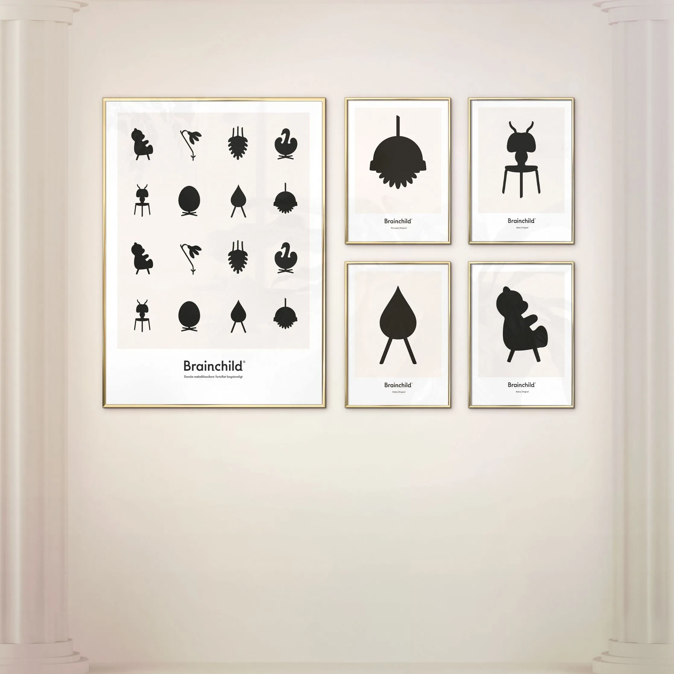 Brainchild Teddy Bear Design Icon Poster Without Frame 30 X40 Cm, Grey