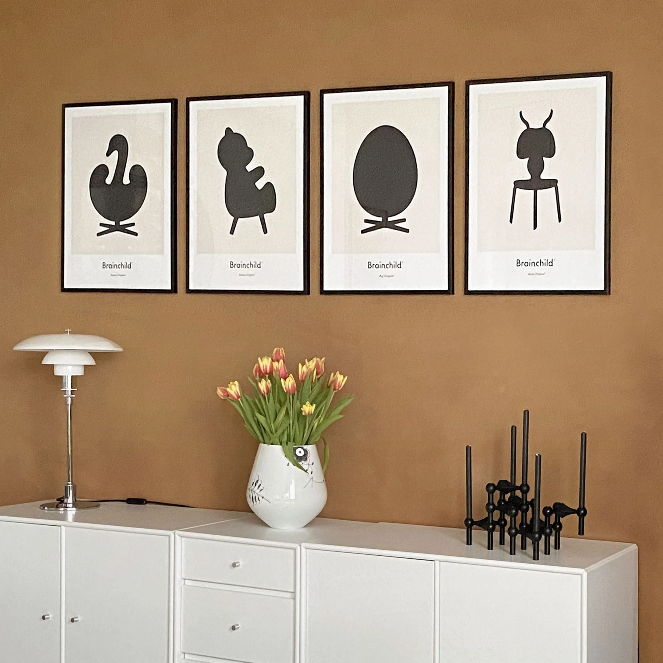 Brainchild Teddy Bear Design Icon Poster Without Frame 30 X40 Cm, Grey