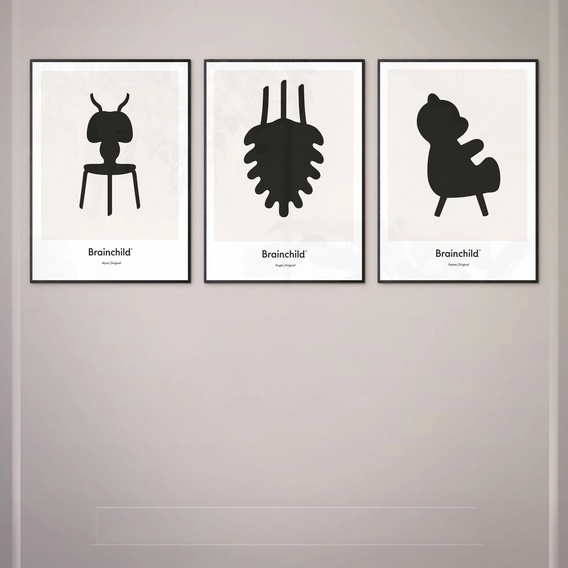 Brainchild Teddy Bear Design Icon Poster Without Frame 30 X40 Cm, Grey