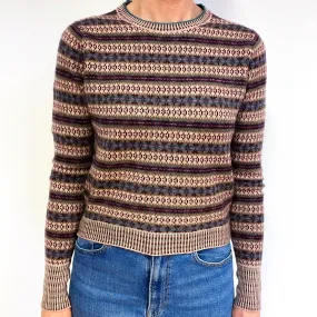 Brand New Scottish Fair Isle Cashmere Crew Neck Jumper Small