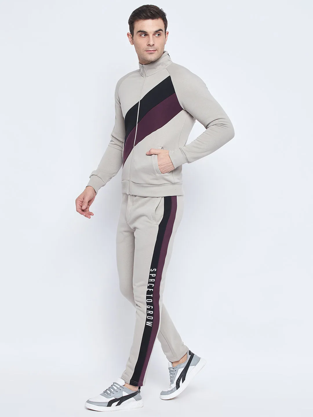 Camla Barcelona Colourblocked Grey Tracksuit