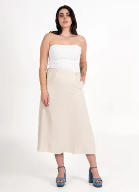 C'est Moi Women's Linen Blend Maxi Skirt - Natural