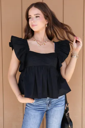 Coastline Stroll Top in Black