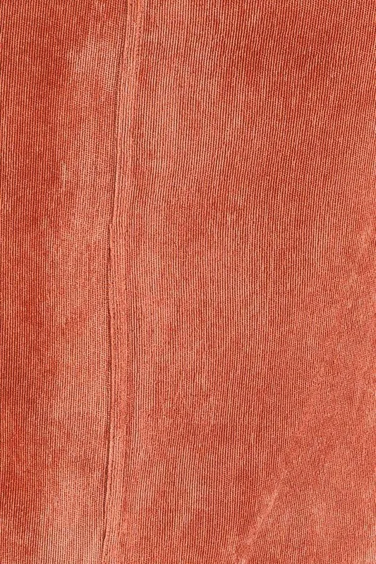 Corduroy Maxi Skirt in Rust
