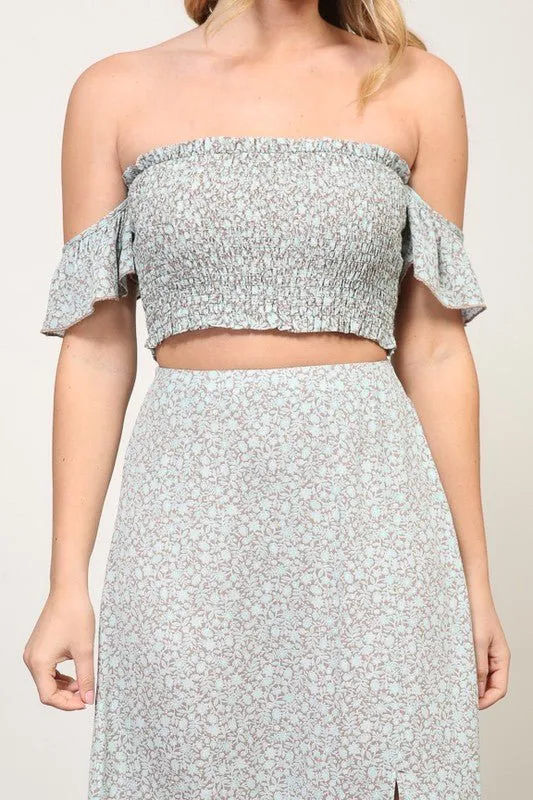 Crop Top And Maxi Skirt Set