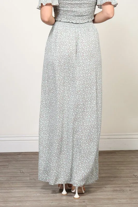 Crop Top And Maxi Skirt Set