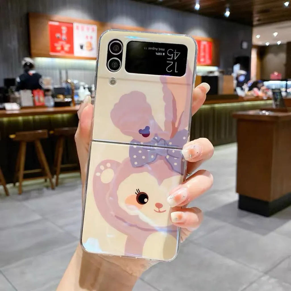 Cute Cartoon Samsung Galaxy Z Flip 3 4 W23 Filp Blu Ray Teddy Bear Phone Case