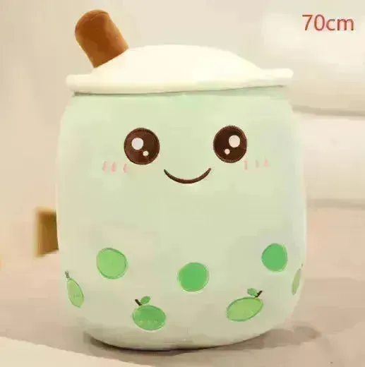 Cute Fruit Drink Plush Stuffed Soft Strawberry Milk Tea Plush Boba Tea Cup Toy Bubble Tea Pillow Cushion Kids Gift