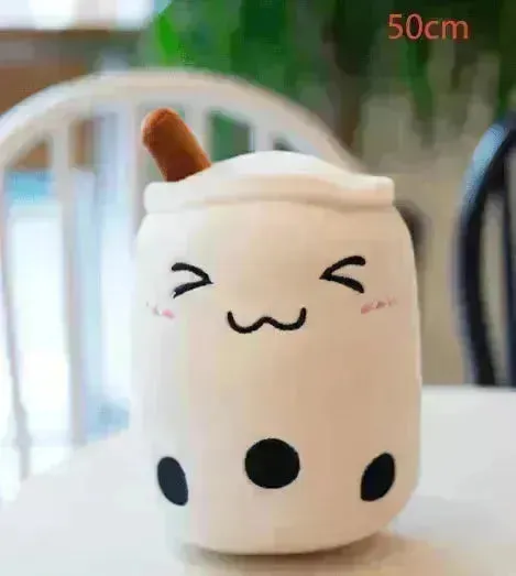 Cute Fruit Drink Plush Stuffed Soft Strawberry Milk Tea Plush Boba Tea Cup Toy Bubble Tea Pillow Cushion Kids Gift