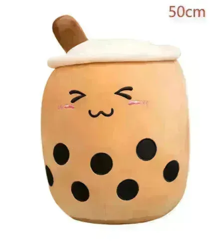 Cute Fruit Drink Plush Stuffed Soft Strawberry Milk Tea Plush Boba Tea Cup Toy Bubble Tea Pillow Cushion Kids Gift